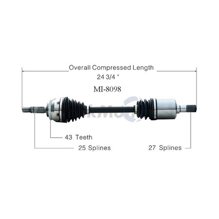 Surtrack Axle Cv Axle Shaft, Mi-8098 MI-8098
